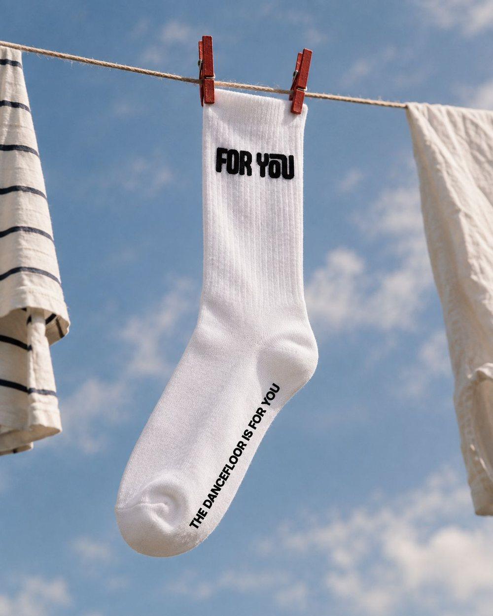 'Dancefloor' socks in White
